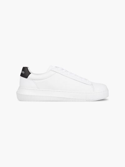 Calvin Klein Cipők HU076666 | Calvin Klein Bőr Férfi Sportcipő Világos Fehér